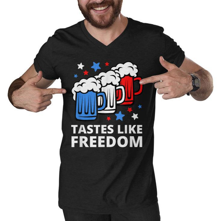 Tastes Like Freedom Funny 4Th Of July Beer Quote  Men V-Neck Tshirt