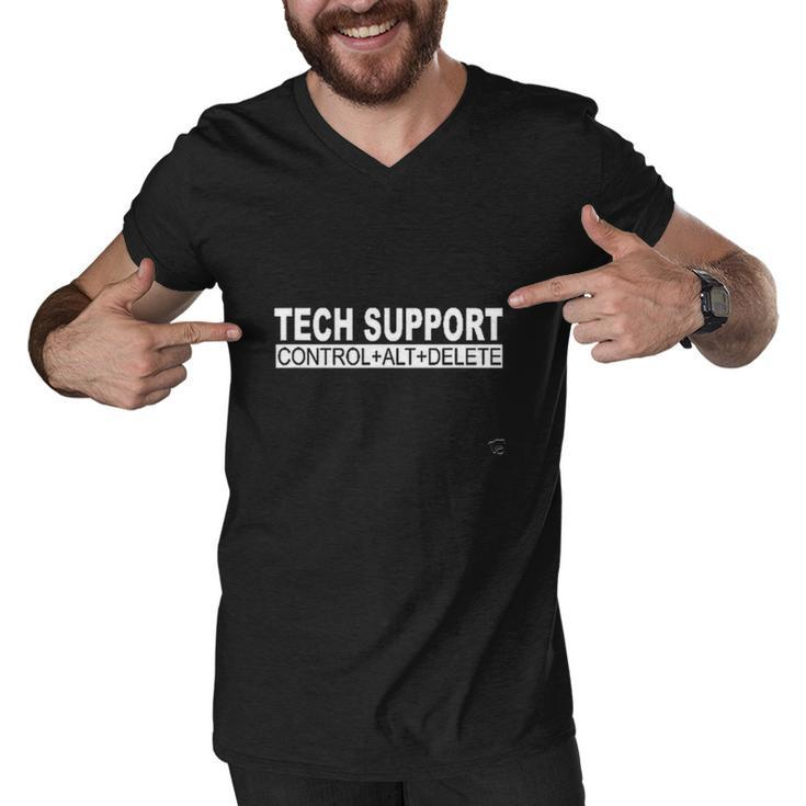 Tech Support Control Alt Delete Funny Geek Tech Men V-Neck Tshirt
