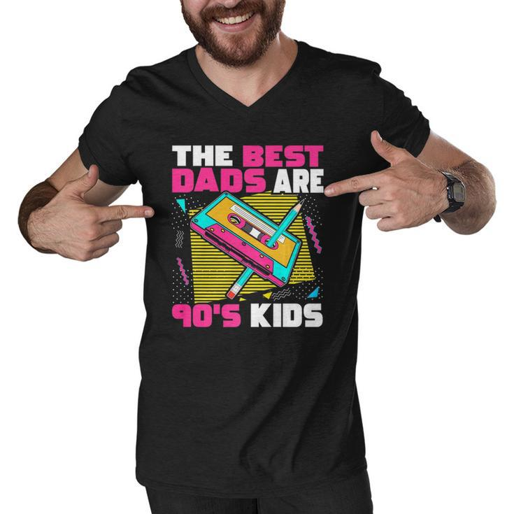 The Best Dads Are 90S Kids 90S Dad Cassette Tape  Men V-Neck Tshirt