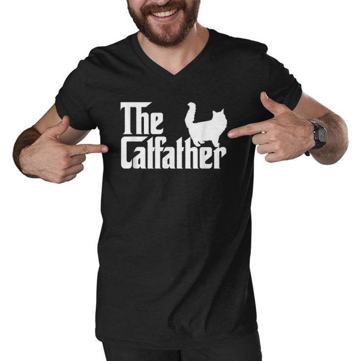 The Catfather Funny Cat Dad  For Men Cat Lover Gifts Men V-Neck Tshirt