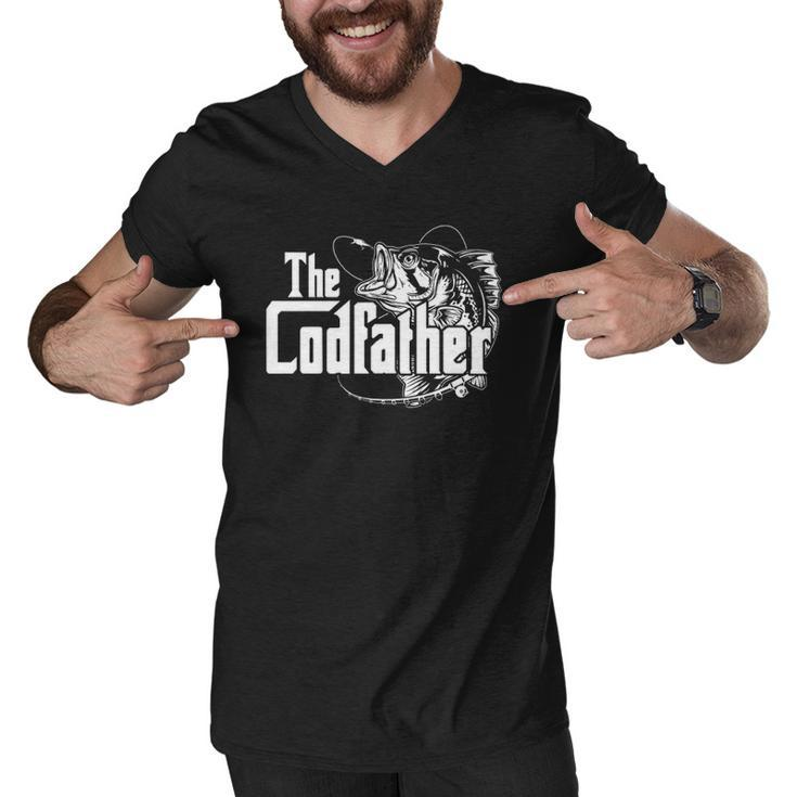The Codfather Cod Fish Catcher Fishing Daddy Dad Father Papa  Men V-Neck Tshirt