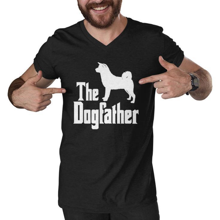 The Dogfather Akita Dog Silhouette Funny Gift Idea Classic Men V-Neck Tshirt