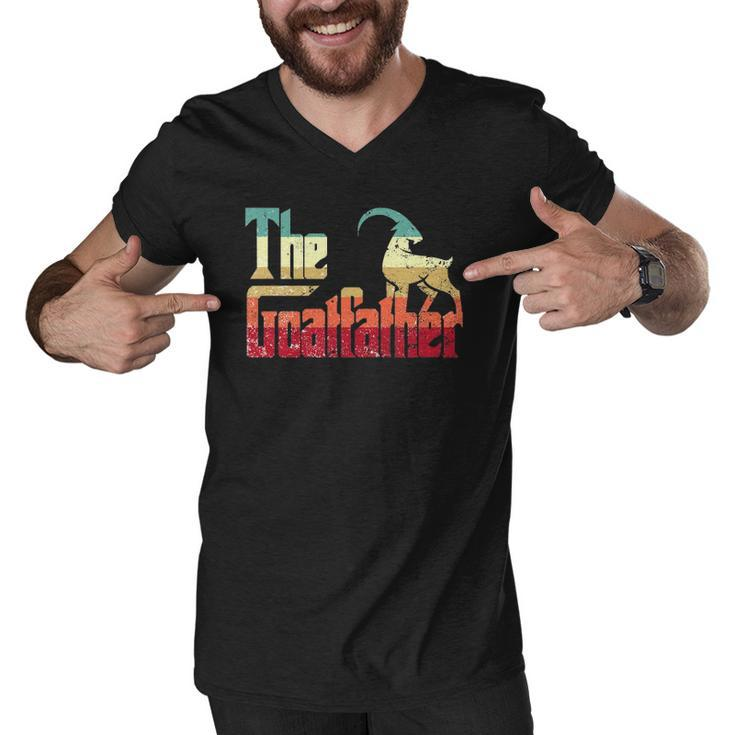 The Goatfather Gift Idea For A Goat Lover And Animal Lover Men V-Neck Tshirt