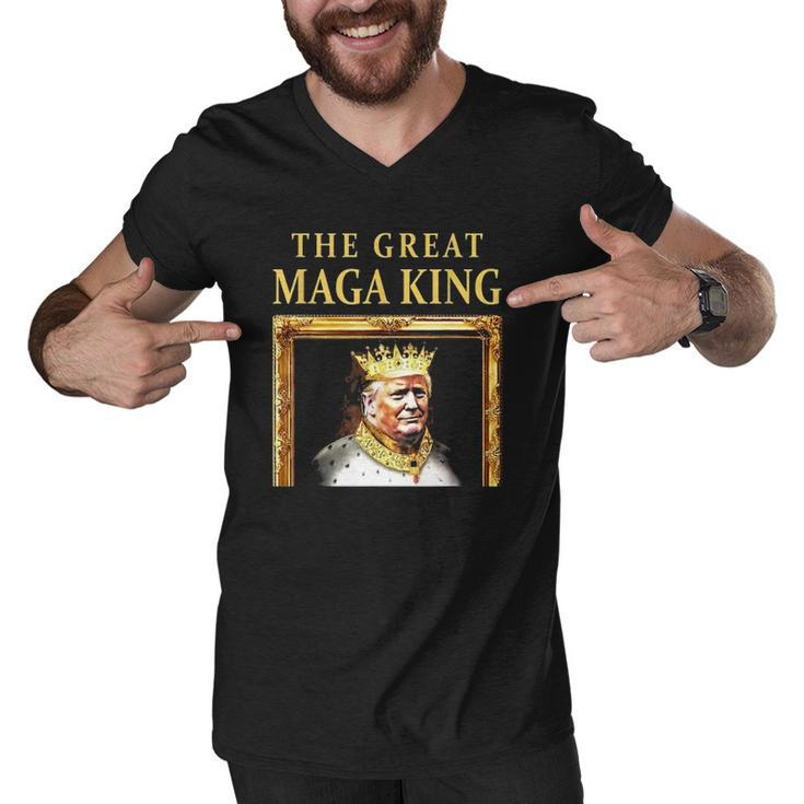 The Great Maga King Trump Portrait Ultra Maga King Men V-Neck Tshirt