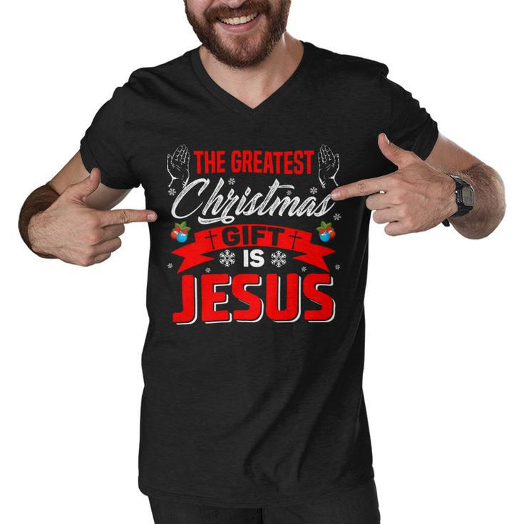 The Greatest Christmas Is Jesus Christmas Xmas B Men V-Neck Tshirt
