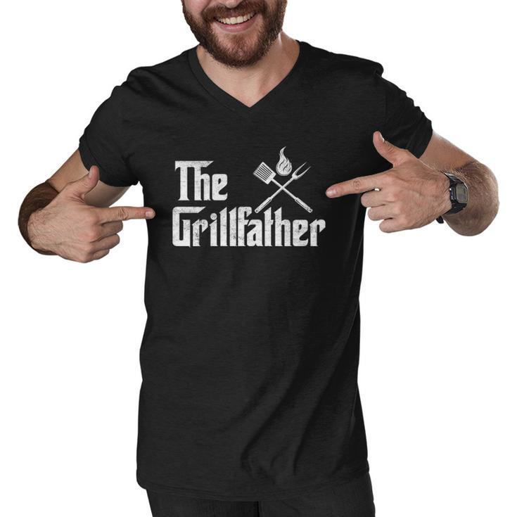 The Grillfather Funny Dad Bbq Men V-Neck Tshirt