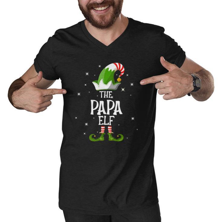 The Papa Elf Family Matching Group Christmas Men V-Neck Tshirt