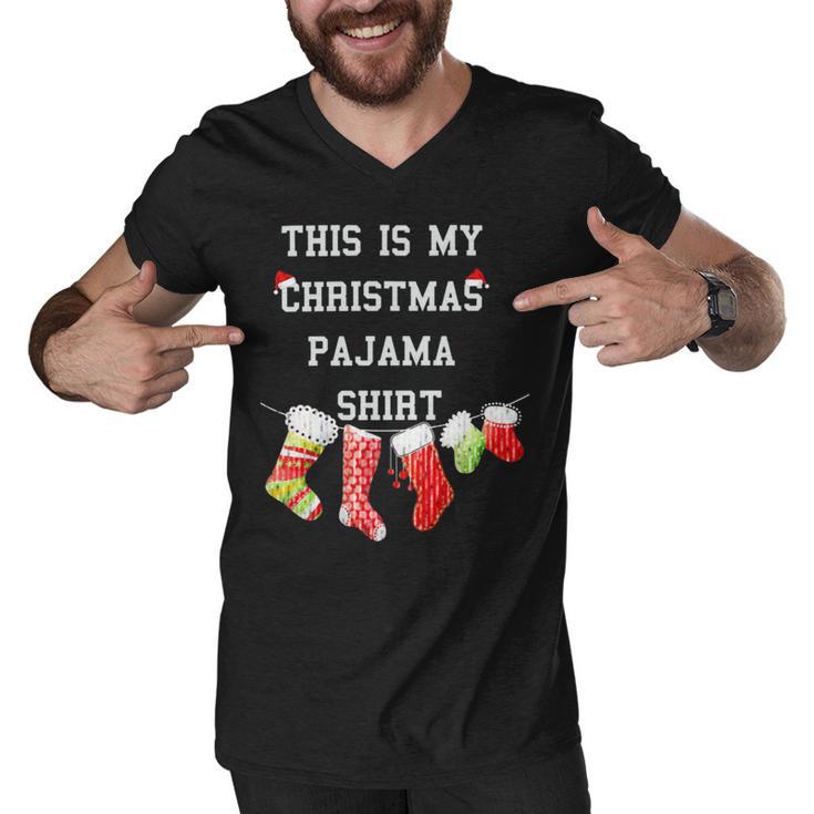 This Is My Christmas Pajama 876 Shirt Men V-Neck Tshirt