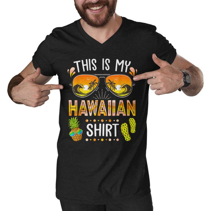 This Is My Hawaiian  Aloha Hawaii Beach Summer Vacation  Men V-Neck Tshirt