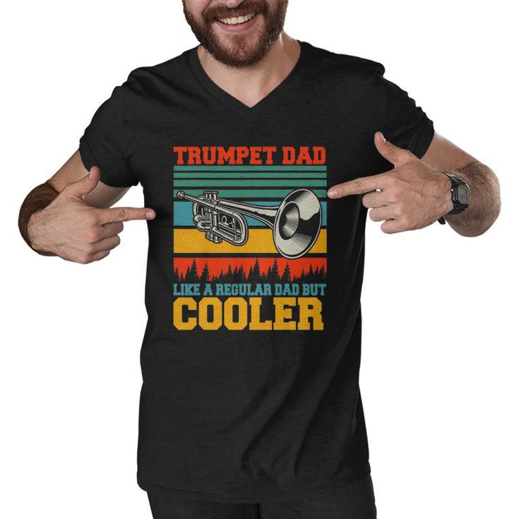 Trumpet Dad Definition Happy Fathers Day Trumpet Player Men V-Neck Tshirt