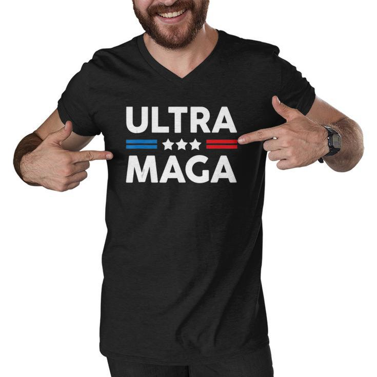 Ultra Maga Patriotic Trump Republicans Conservatives Apparel  Men V-Neck Tshirt