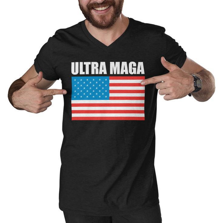 Ultra Maga Us Flag Men V-Neck Tshirt