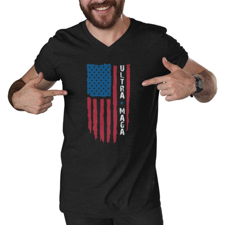 Ultra Mega Patriotic Trump Republicans Usa Flag Apparel Tee Men V-Neck Tshirt