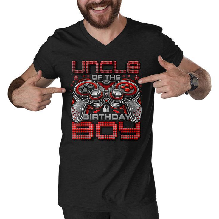 Uncle Of The Birthday Boy Video Gamer Birthday Party Family  Men V-Neck Tshirt