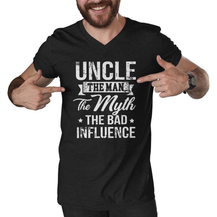 Uncle The Bad Influence Funny Men V-Neck Tshirt