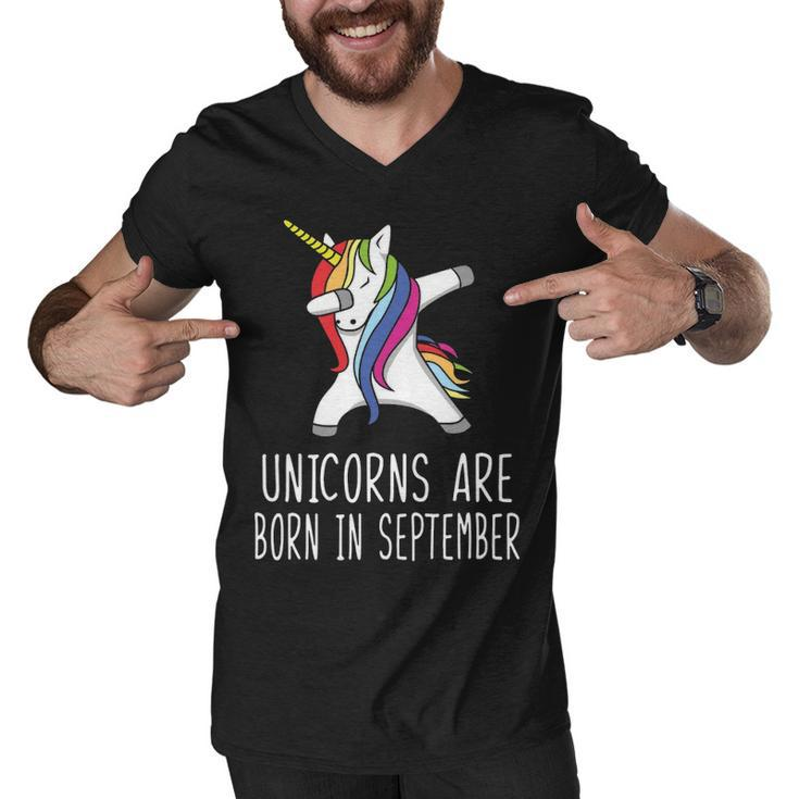 Unicorns Are Born In September Men V-Neck Tshirt