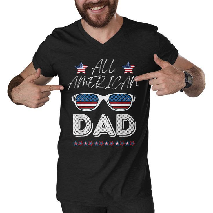 Usa 4Th Of July Great American Flag Dad  Men V-Neck Tshirt