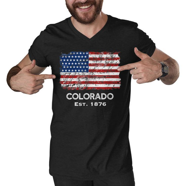 Usa Flag 4Th Of July Colorado   Men V-Neck Tshirt