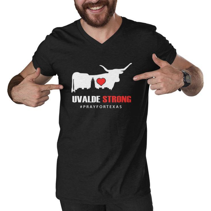 Uvalde Strong Pray For Texas Anti Gun Pray For Texas Men V-Neck Tshirt