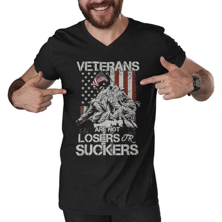 Veteran Veterans Are Not Suckers Or Losers 32 Navy Soldier Army Military Men V-Neck Tshirt