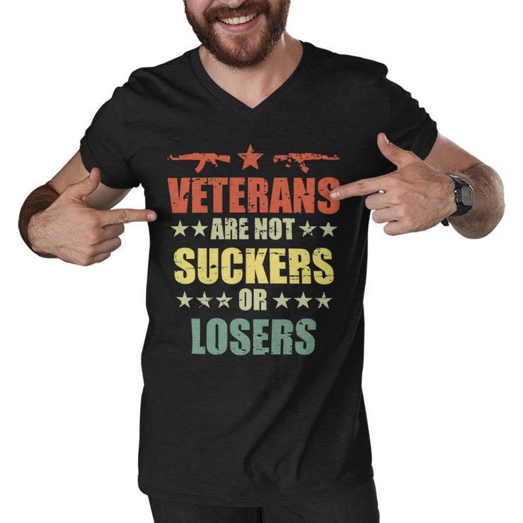 Veteran Veterans Day Are Not Suckers Or Losers 136 Navy Soldier Army Military Men V-Neck Tshirt