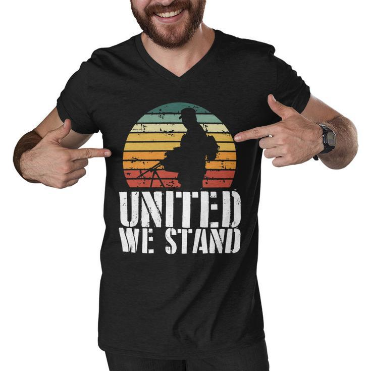 Veteran Veterans Day United We Stand Military Soldier Silhouette 323 Navy Soldier Army Military Men V-Neck Tshirt