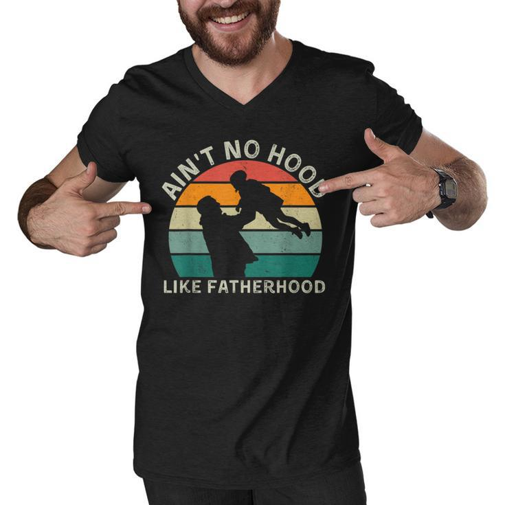 Vintage Dad Father  Aint Hood Like Fatherhood  Men V-Neck Tshirt