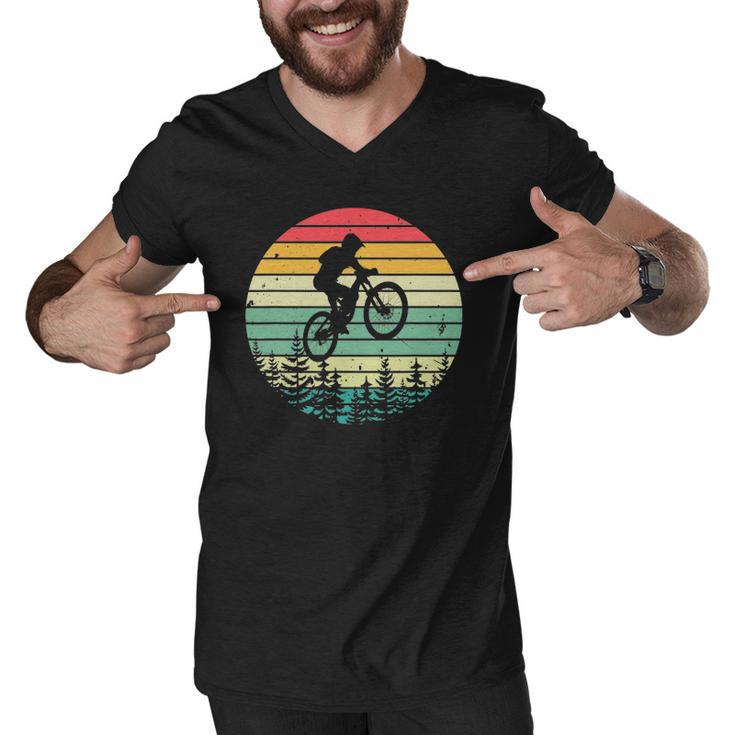 Vintage Mountain Bike Retro Downhill Biking Men V-Neck Tshirt