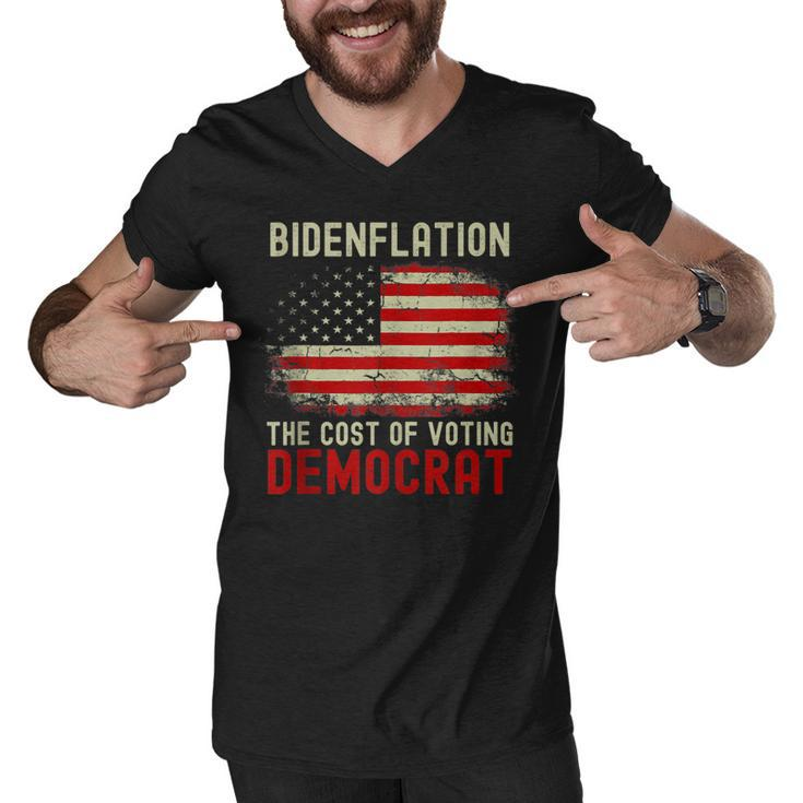 Vintage Old Bidenflation The Cost Of Voting Stupid 4Th July  Men V-Neck Tshirt