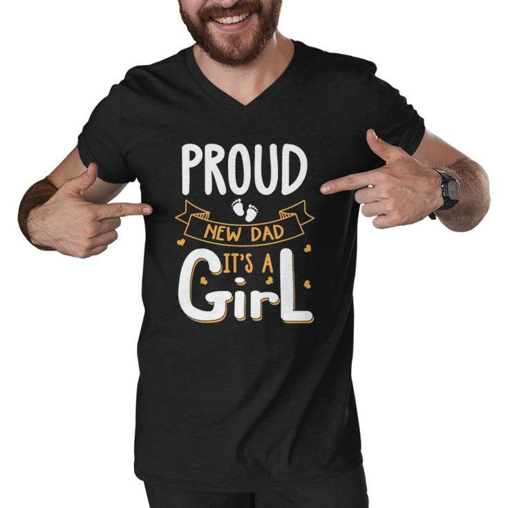 Vintage Proud New Dad Its A Girl Father Daughter Baby Girl Men V-Neck Tshirt