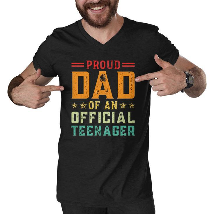 Vintage Thirteen Retro Proud Dad Of An Official Teenager Men V-Neck Tshirt