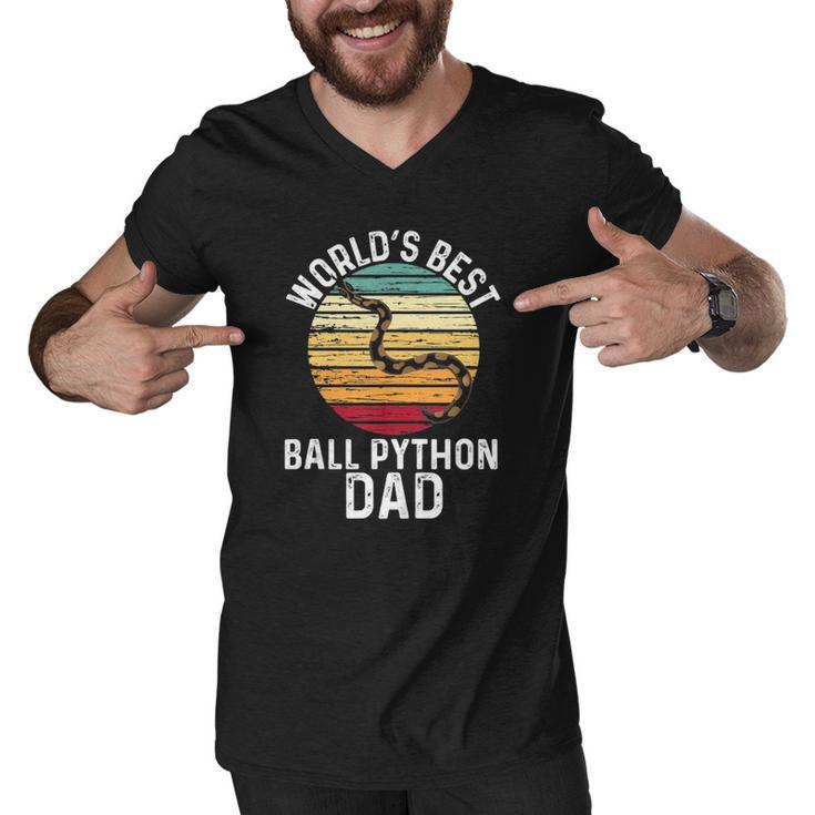 Vintage Worlds Best Ball Python Dad Pet Snake  Men V-Neck Tshirt
