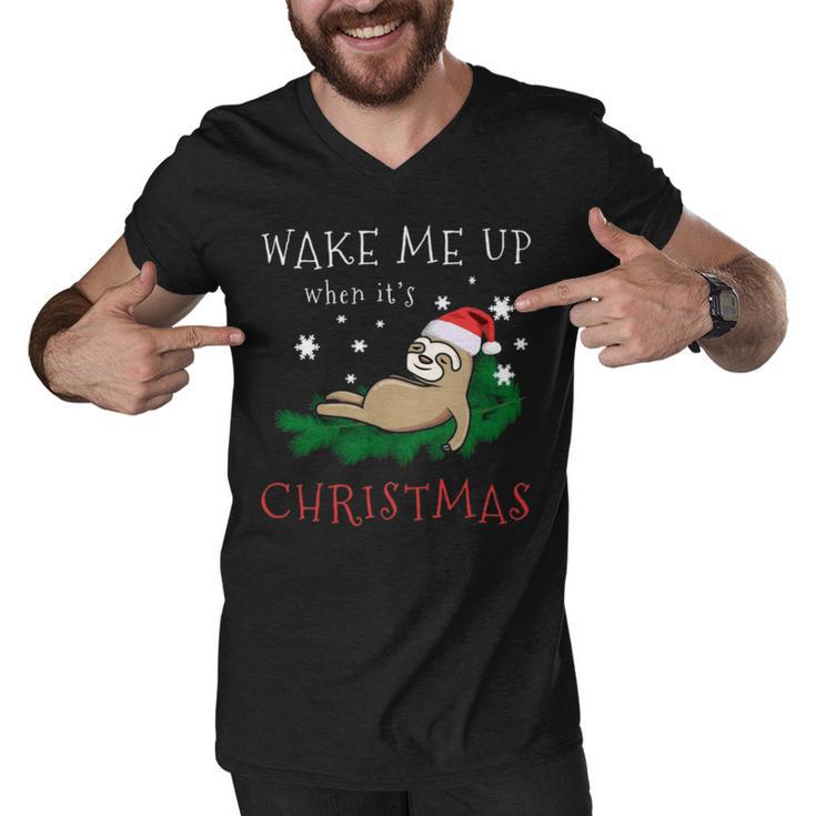 Wake Me Up When Its Christmas 820 Shirt Men V-Neck Tshirt