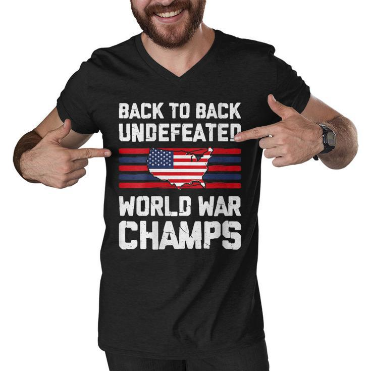 Womens Back To Back Undefeated World War Champs 4Th Of July  Men V-Neck Tshirt