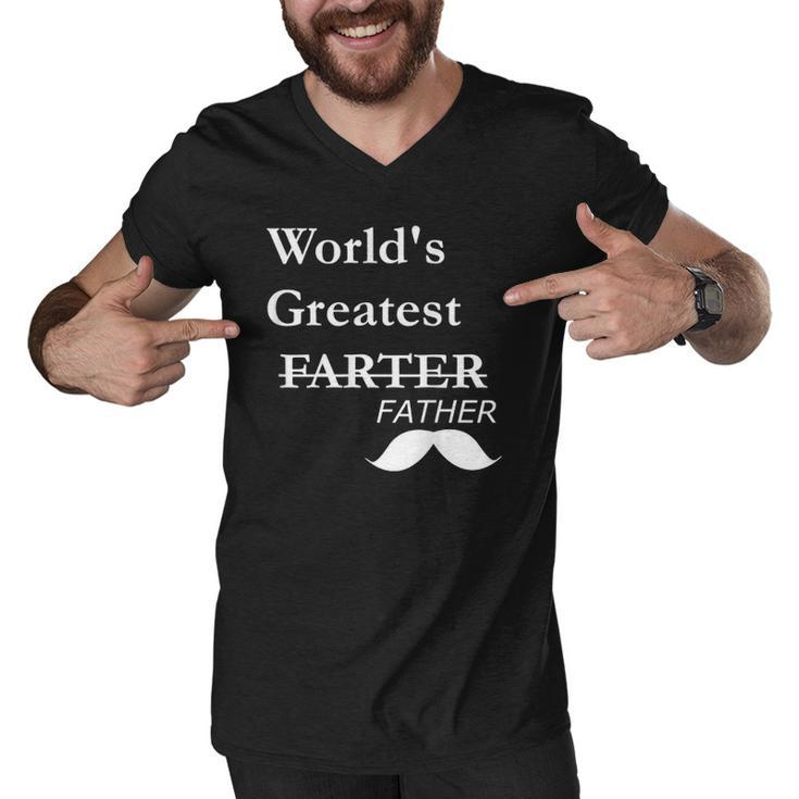 Worlds Greatest Farter-Funny Fathers Day Gift For Dad Men V-Neck Tshirt