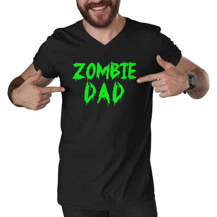 Zombie Dad Funny Zombie Parents Zombie Dad Men V-Neck Tshirt
