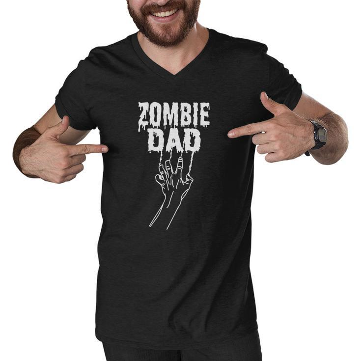 Zombie Dad Halloween Father Costume Adults Men V-Neck Tshirt