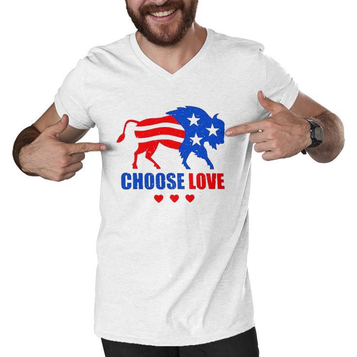 2022 Choose Love Buffalo Give Hope And Share Grief Heart Men V-Neck Tshirt