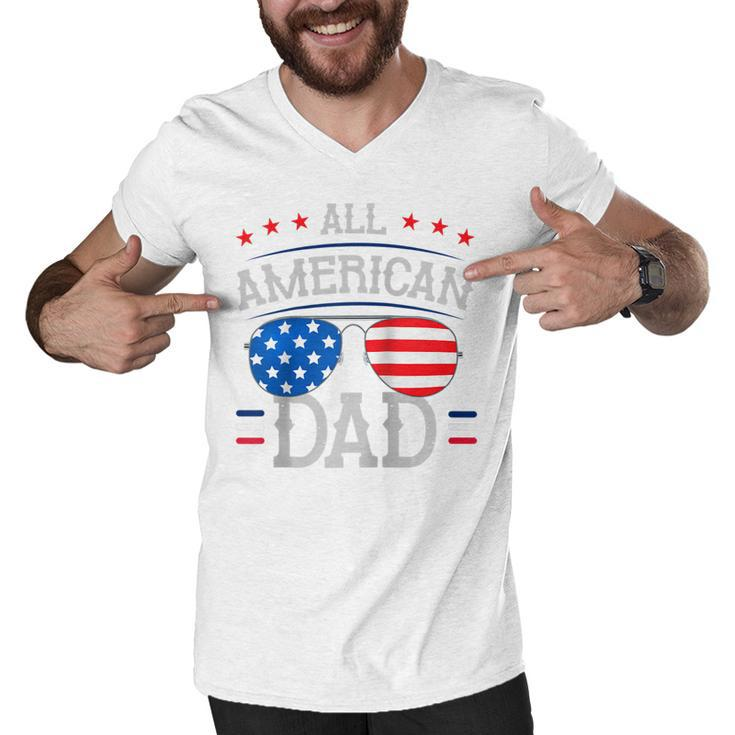 4Th Of July And Independence Day For All American Dad  Men V-Neck Tshirt