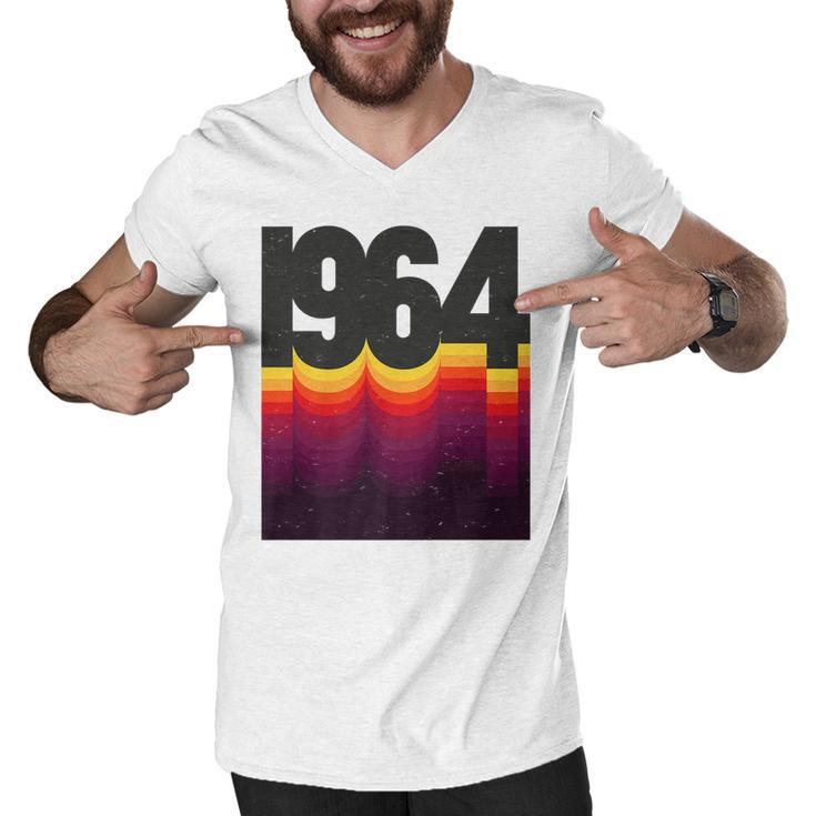 58Th Birthday Vintage Retro Style 1964   V2 Men V-Neck Tshirt