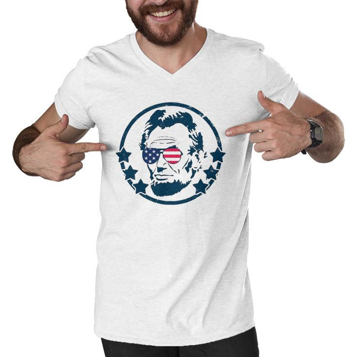Abraham Lincoln 4Th Of July  Usa Tee Gift Men V-Neck Tshirt