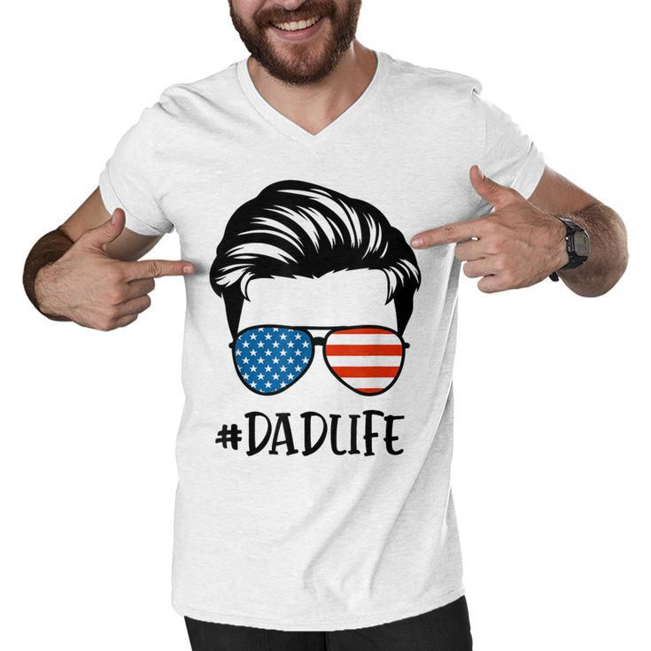 All American Dad Happy 4Th Of July Independence Day  Men V-Neck Tshirt