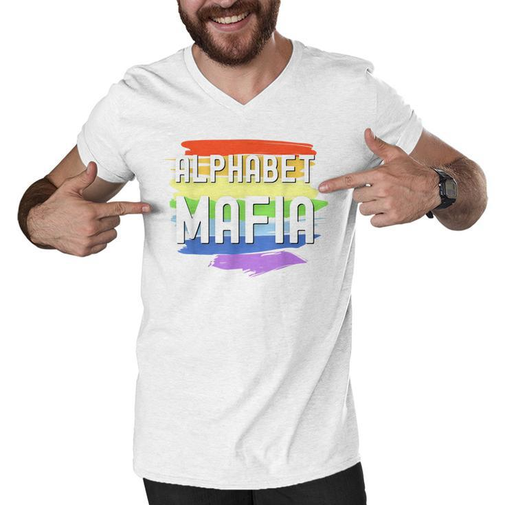 Alphabet Mafia Lgbtq Pride Sounds Gay Im In For Lesbian Men V-Neck Tshirt