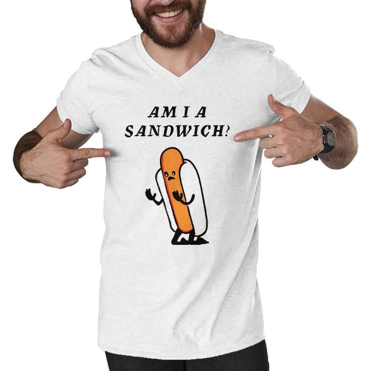 Am I A Sandwich Hot Dog Men V-Neck Tshirt
