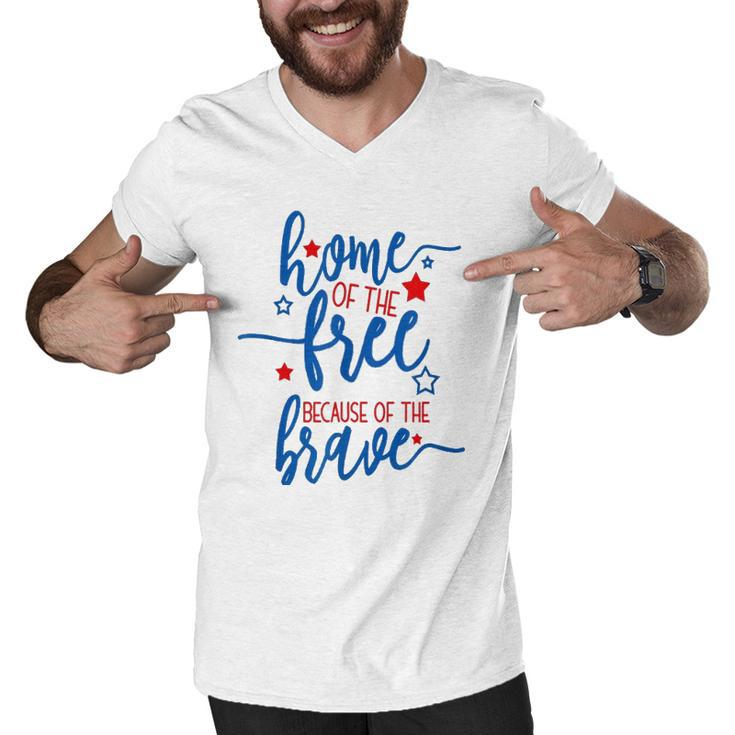 America Home Of The Free Because Of The Brave Usa Men V-Neck Tshirt