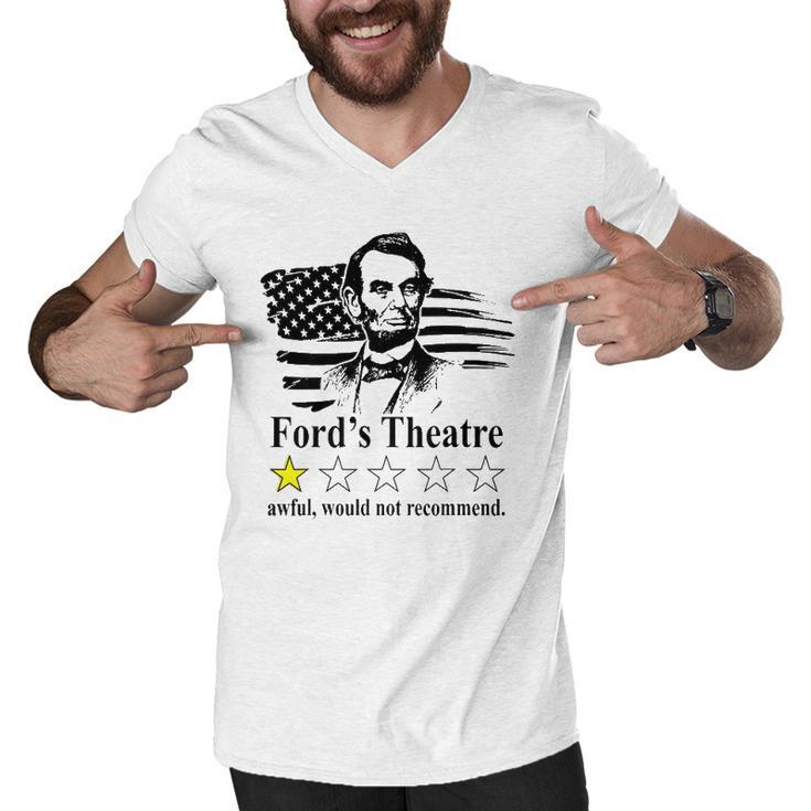 American Flag Abraham-Lincoln Fords Theatre Rating Men V-Neck Tshirt