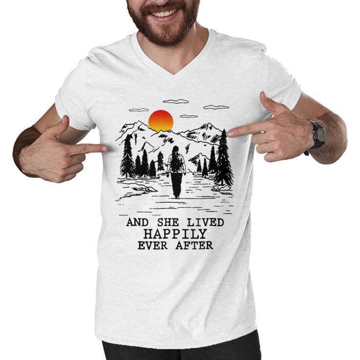 And She Lived Happily Ever After Men V-Neck Tshirt