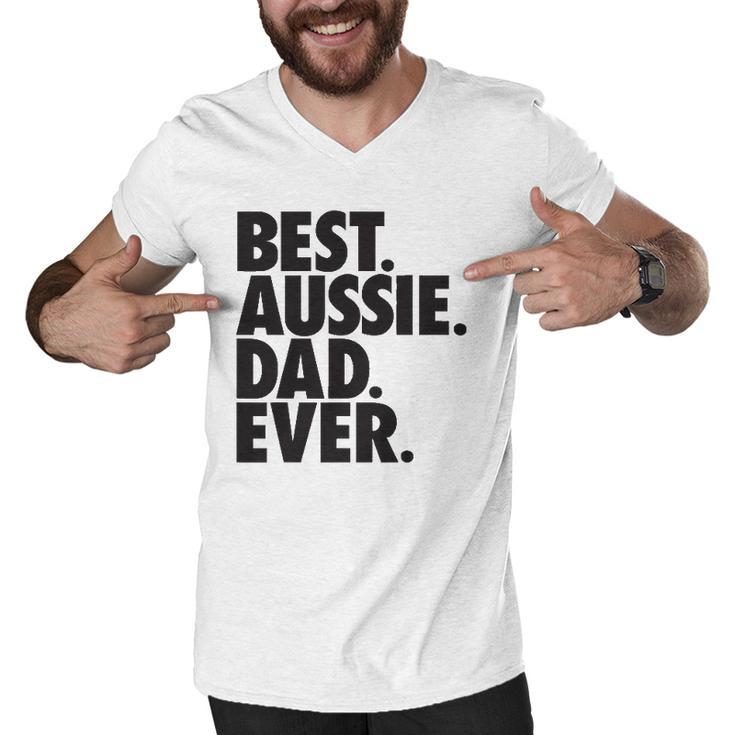 Aussie Dad - Australian Shepherd Dog Dad Gift Men V-Neck Tshirt