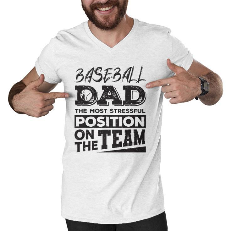 Baseball Dad  Men Baseball Lover Men V-Neck Tshirt