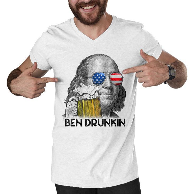 Ben Drankin Drunking Funny 4Th Of July Beer Men Woman  V3 Men V-Neck Tshirt